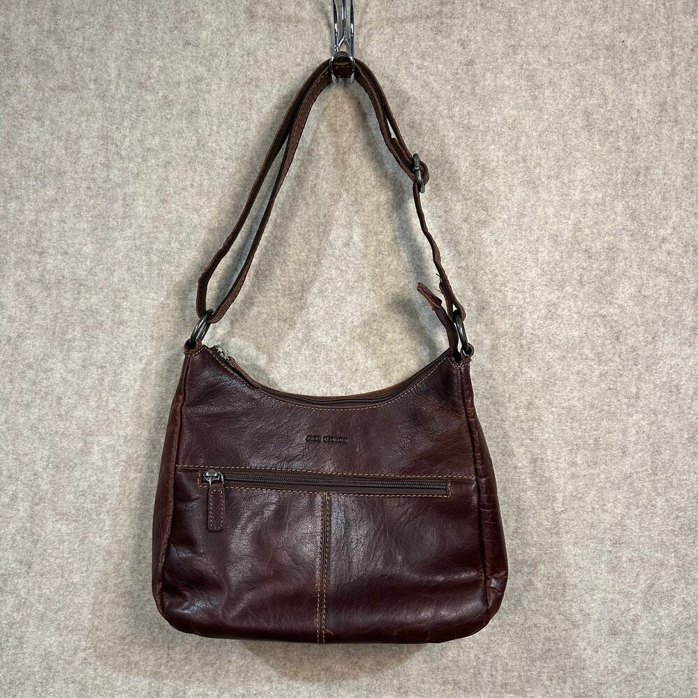 Jack Georges Voyager Sophia Brown Hand-Stained Buffalo Leather Mini Hobo Bag